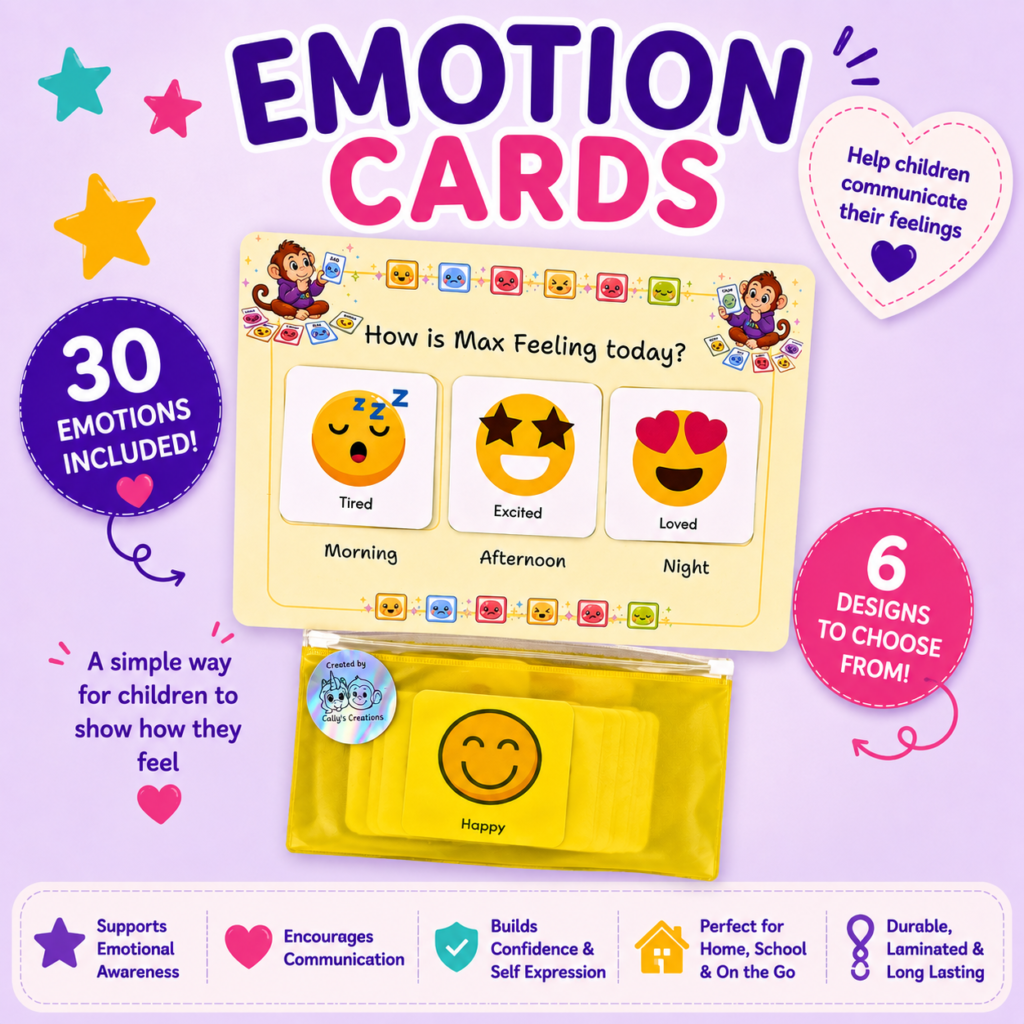 Personalised emotion chart and emotion cards for children