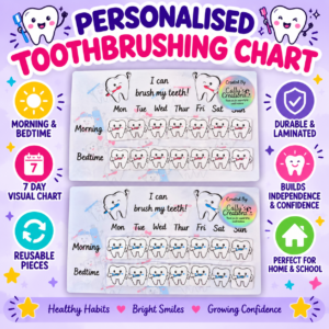 Personalised tooth brushing chart for children